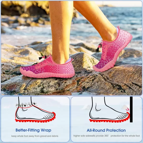 Builtin Heel Grips Water Shoes for Kids Girls Boys Hiking Wide Barefoot Swim Beach Pool Big KidPurple Melody