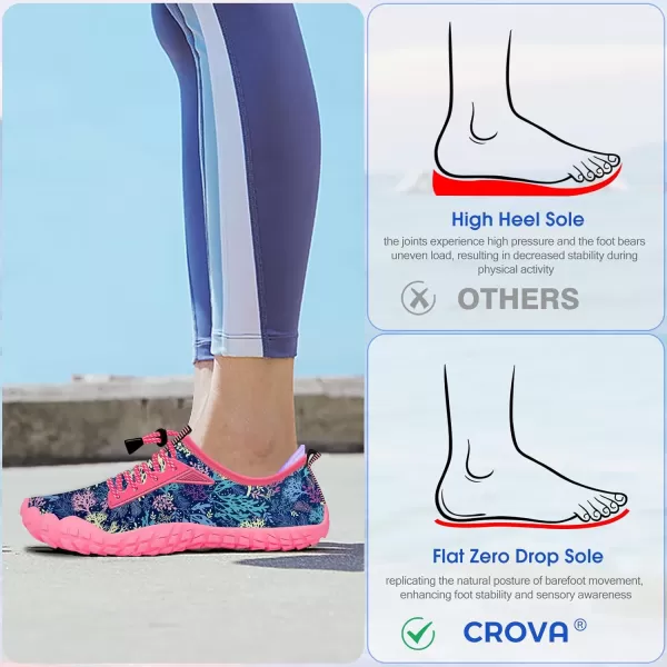 Builtin Heel Grips Water Shoes for Kids Girls Boys Hiking Wide Barefoot Swim Beach Pool Big KidRadiant Coral