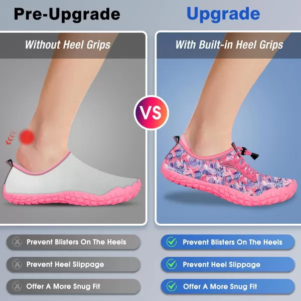 Builtin Heel Grips Water Shoes for Kids Girls Boys Hiking Wide Barefoot Swim Beach Pool Big KidSeaweeds