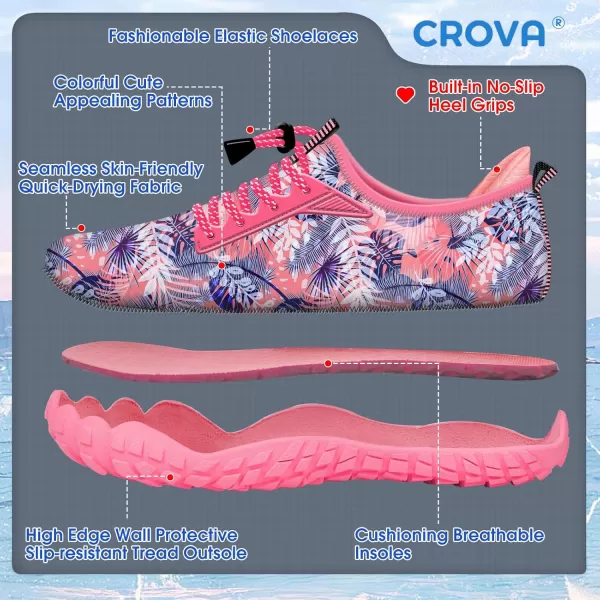 Builtin Heel Grips Water Shoes for Kids Girls Boys Hiking Wide Barefoot Swim Beach Pool Big KidSeaweeds