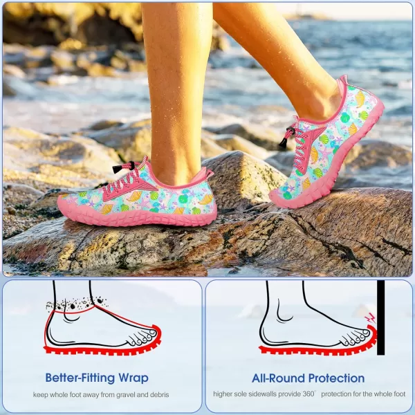 Builtin Heel Grips Water Shoes for Kids Girls Boys Hiking Wide Barefoot Swim Beach Pool Big KidSunshine Beach