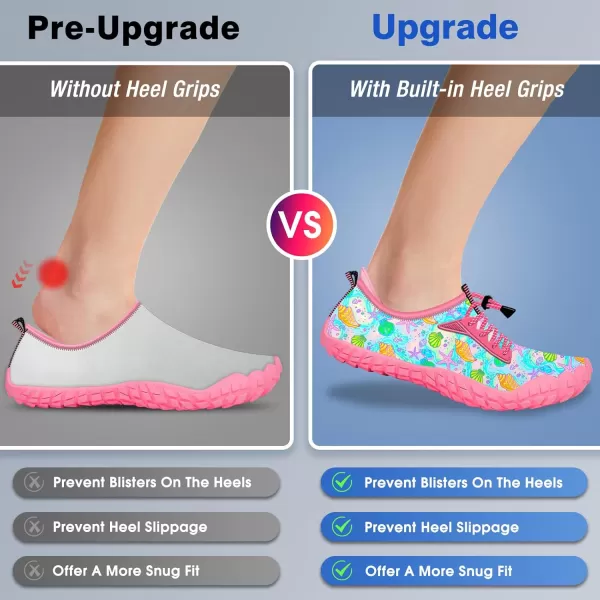 Builtin Heel Grips Water Shoes for Kids Girls Boys Hiking Wide Barefoot Swim Beach Pool Big KidSunshine Beach