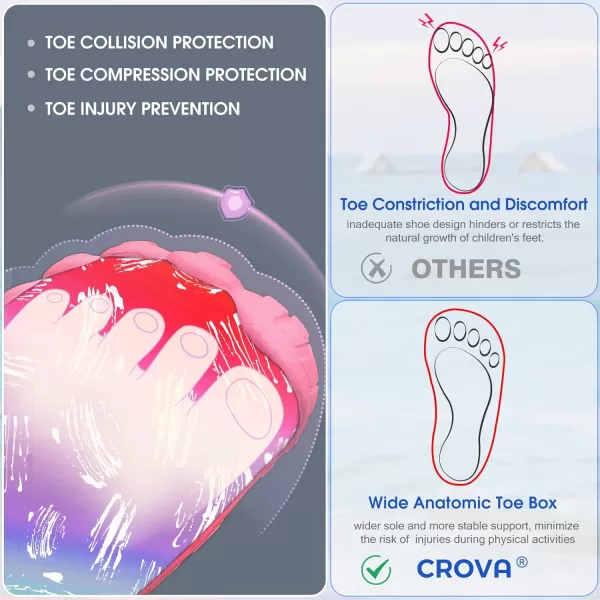 Builtin Heel Grips Water Shoes for Kids Girls Boys Hiking Wide Barefoot Swim Beach Pool Big KidSunshine Dance
