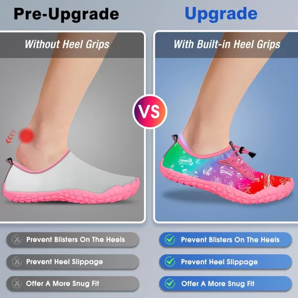 Builtin Heel Grips Water Shoes for Kids Girls Boys Hiking Wide Barefoot Swim Beach Pool Big KidSunshine Dance