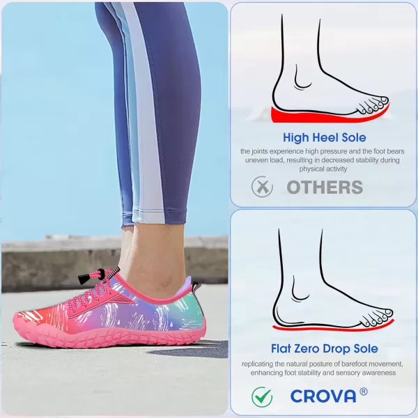 Builtin Heel Grips Water Shoes for Kids Girls Boys Hiking Wide Barefoot Swim Beach Pool Big KidSunshine Dance