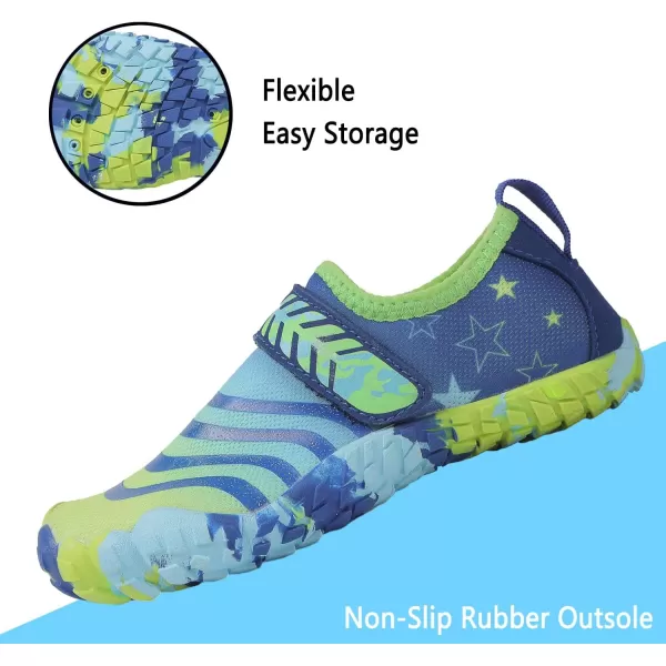 Quickshark Kids Water Shoes Boys Girls Barefoot Aqua Socks Outdoor Indoor Quick Dry Sandals Lightweight Slip On Walking Sneakers for Beach Pool Swim Little KidBig Kid11blue