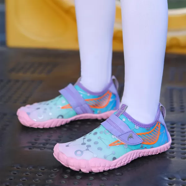 Quickshark Kids Water Shoes Boys Girls Barefoot Aqua Socks Outdoor Indoor Quick Dry Sandals Lightweight Slip On Walking Sneakers for Beach Pool Swim Little KidBig Kid7bluePink
