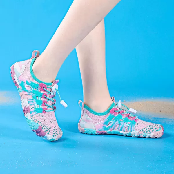 Quickshark Kids Water Shoes Boys Girls Barefoot Aqua Socks Outdoor Indoor Quick Dry Sandals Lightweight Slip On Walking Sneakers for Beach Pool Swim Little KidBig Kid10pink
