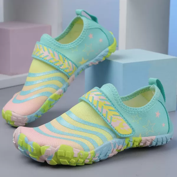 Quickshark Kids Water Shoes Boys Girls Barefoot Aqua Socks Outdoor Indoor Quick Dry Sandals Lightweight Slip On Walking Sneakers for Beach Pool Swim Little KidBig Kid11cyan