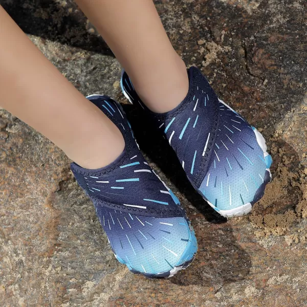 Quickshark Kids Water Shoes Boys Girls Barefoot Aqua Socks Outdoor Indoor Quick Dry Sandals Lightweight Slip On Walking Sneakers for Beach Pool Swim Little KidBig Kid12blue