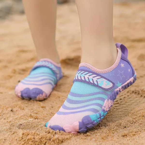 Quickshark Kids Water Shoes Boys Girls Barefoot Aqua Socks Outdoor Indoor Quick Dry Sandals Lightweight Slip On Walking Sneakers for Beach Pool Swim Little KidBig Kid11purple