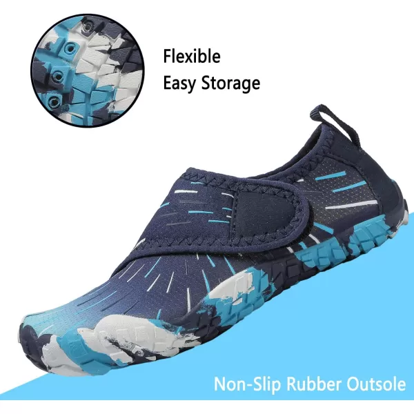 Quickshark Kids Water Shoes Boys Girls Barefoot Aqua Socks Outdoor Indoor Quick Dry Sandals Lightweight Slip On Walking Sneakers for Beach Pool Swim Little KidBig Kid12blue