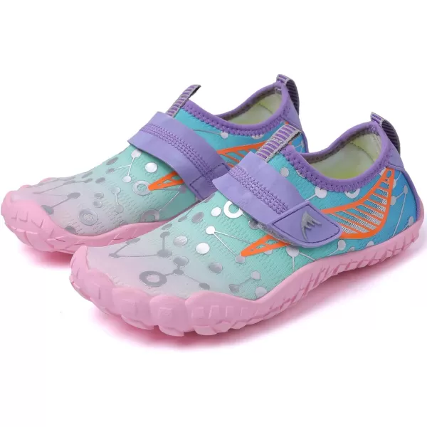 Quickshark Kids Water Shoes Boys Girls Barefoot Aqua Socks Outdoor Indoor Quick Dry Sandals Lightweight Slip On Walking Sneakers for Beach Pool Swim Little KidBig Kid7bluePink