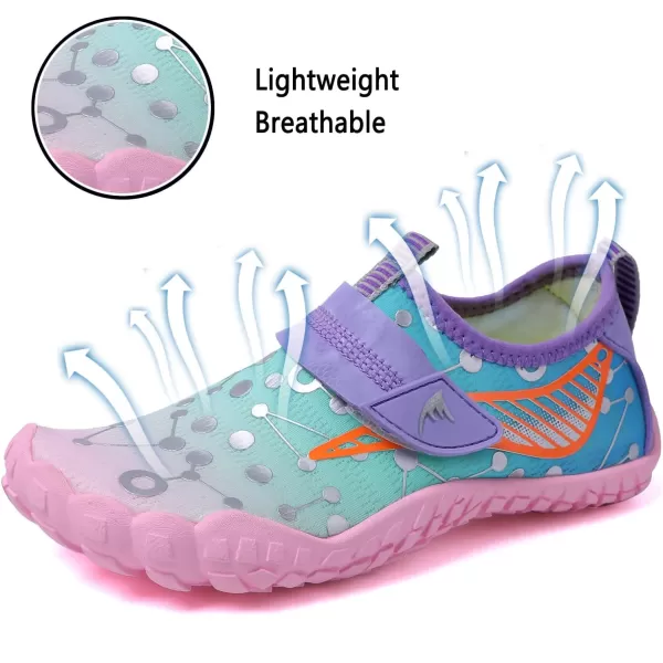 Quickshark Kids Water Shoes Boys Girls Barefoot Aqua Socks Outdoor Indoor Quick Dry Sandals Lightweight Slip On Walking Sneakers for Beach Pool Swim Little KidBig Kid7bluePink
