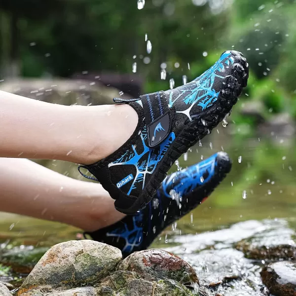 Quickshark Kids Water Shoes Boys Girls Barefoot Aqua Socks Outdoor Indoor Quick Dry Sandals Lightweight Slip On Walking Sneakers for Beach Pool Swim Little KidBig Kid6blackBlue