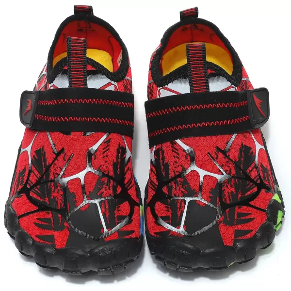 Quickshark Kids Water Shoes Boys Girls Barefoot Aqua Socks Outdoor Indoor Quick Dry Sandals Lightweight Slip On Walking Sneakers for Beach Pool Swim Little KidBig Kid6redBlack