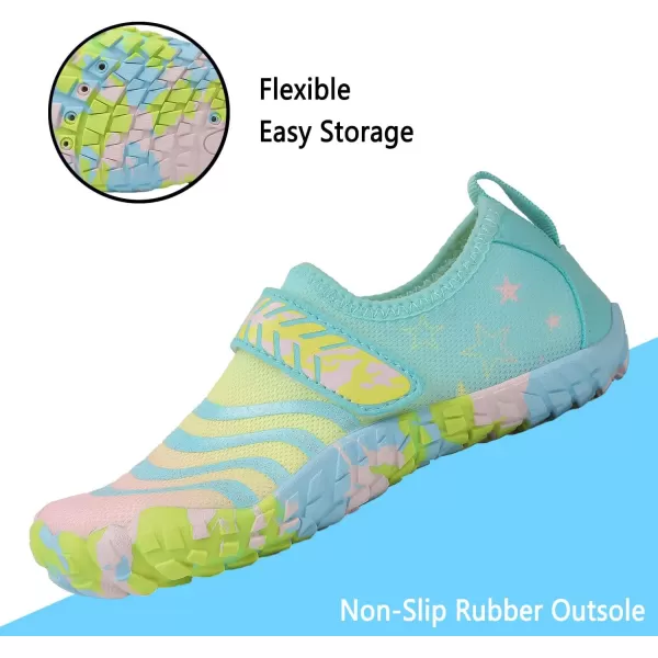 Quickshark Kids Water Shoes Boys Girls Barefoot Aqua Socks Outdoor Indoor Quick Dry Sandals Lightweight Slip On Walking Sneakers for Beach Pool Swim Little KidBig Kid11cyan