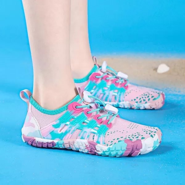 Quickshark Kids Water Shoes Boys Girls Barefoot Aqua Socks Outdoor Indoor Quick Dry Sandals Lightweight Slip On Walking Sneakers for Beach Pool Swim Little KidBig Kid10pink
