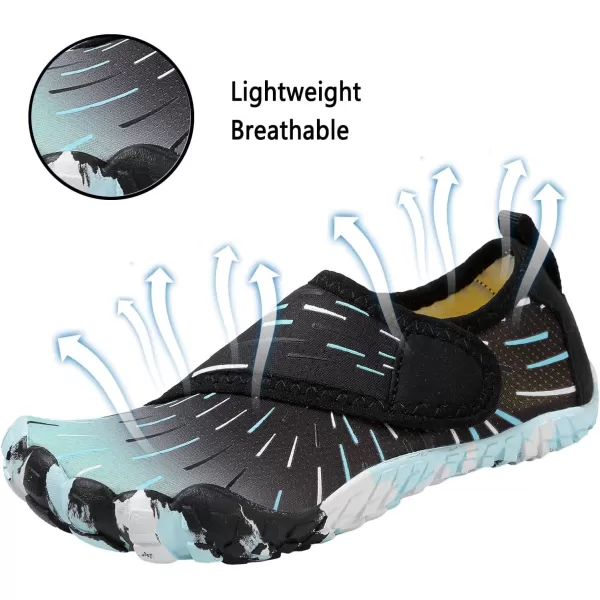 Quickshark Kids Water Shoes Boys Girls Barefoot Aqua Socks Outdoor Indoor Quick Dry Sandals Lightweight Slip On Walking Sneakers for Beach Pool Swim Little KidBig Kid12black