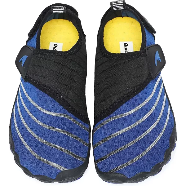Quickshark Kids Water Shoes Boys Girls Barefoot Aqua Socks Outdoor Indoor Quick Dry Sandals Lightweight Slip On Walking Sneakers for Beach Pool Swim Little KidBig Kid2blueBlack
