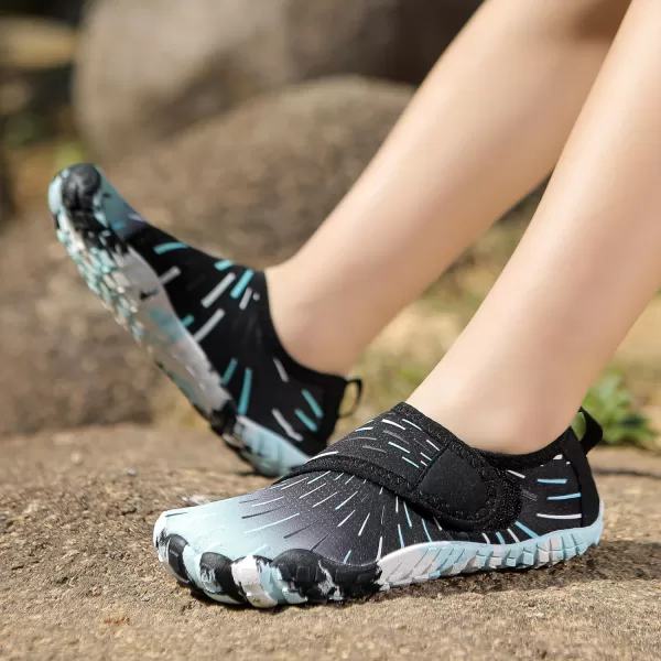 Quickshark Kids Water Shoes Boys Girls Barefoot Aqua Socks Outdoor Indoor Quick Dry Sandals Lightweight Slip On Walking Sneakers for Beach Pool Swim Little KidBig Kid12black