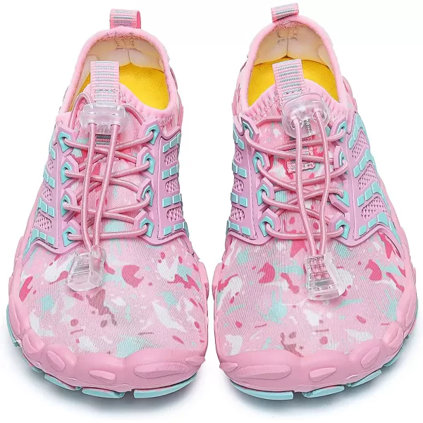 Quickshark Kids Water Shoes Boys Girls Barefoot Aqua Socks Outdoor Indoor Quick Dry Sandals Lightweight Slip On Walking Sneakers for Beach Pool Swim Little KidBig Kid3pink