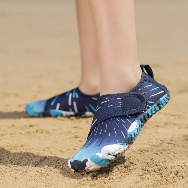 Quickshark Kids Water Shoes Boys Girls Barefoot Aqua Socks Outdoor Indoor Quick Dry Sandals Lightweight Slip On Walking Sneakers for Beach Pool Swim Little KidBig Kid12blue