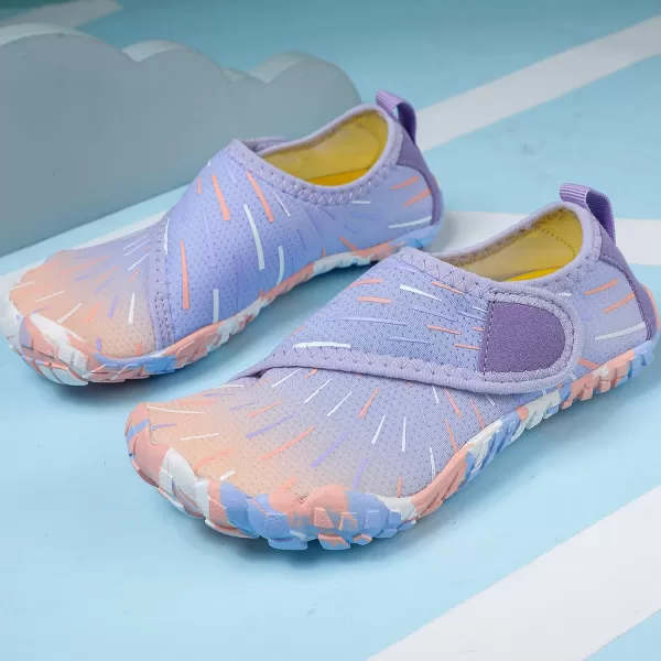 Quickshark Kids Water Shoes Boys Girls Barefoot Aqua Socks Outdoor Indoor Quick Dry Sandals Lightweight Slip On Walking Sneakers for Beach Pool Swim Little KidBig Kid12purple