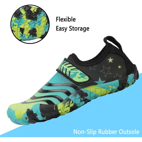 Quickshark Kids Water Shoes Boys Girls Barefoot Aqua Socks Outdoor Indoor Quick Dry Sandals Lightweight Slip On Walking Sneakers for Beach Pool Swim Little KidBig Kid11black