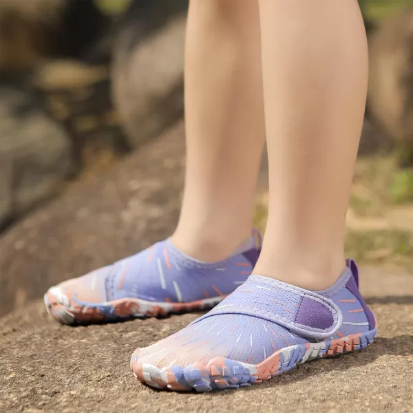 Quickshark Kids Water Shoes Boys Girls Barefoot Aqua Socks Outdoor Indoor Quick Dry Sandals Lightweight Slip On Walking Sneakers for Beach Pool Swim Little KidBig Kid12purple