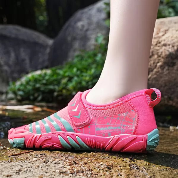 Quickshark Kids Water Shoes Boys Girls Barefoot Aqua Socks Outdoor Indoor Quick Dry Sandals Lightweight Slip On Walking Sneakers for Beach Pool Swim Little KidBig Kid1pink