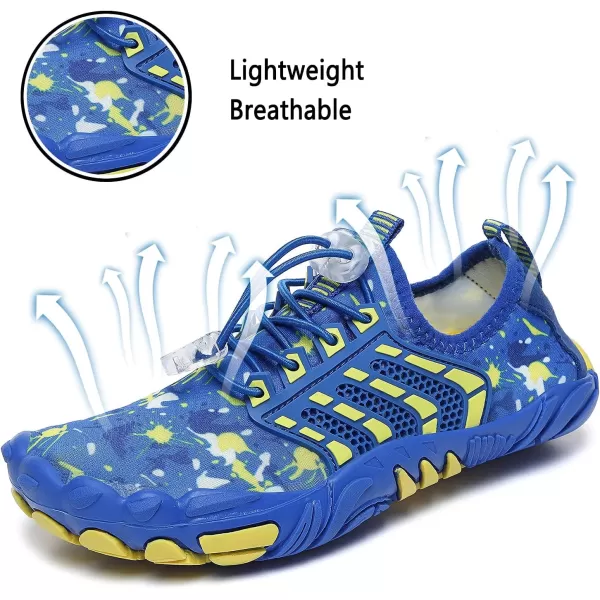 Quickshark Kids Water Shoes Boys Girls Barefoot Aqua Socks Outdoor Indoor Quick Dry Sandals Lightweight Slip On Walking Sneakers for Beach Pool Swim Little KidBig Kid3blue
