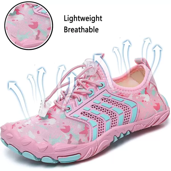 Quickshark Kids Water Shoes Boys Girls Barefoot Aqua Socks Outdoor Indoor Quick Dry Sandals Lightweight Slip On Walking Sneakers for Beach Pool Swim Little KidBig Kid3pink