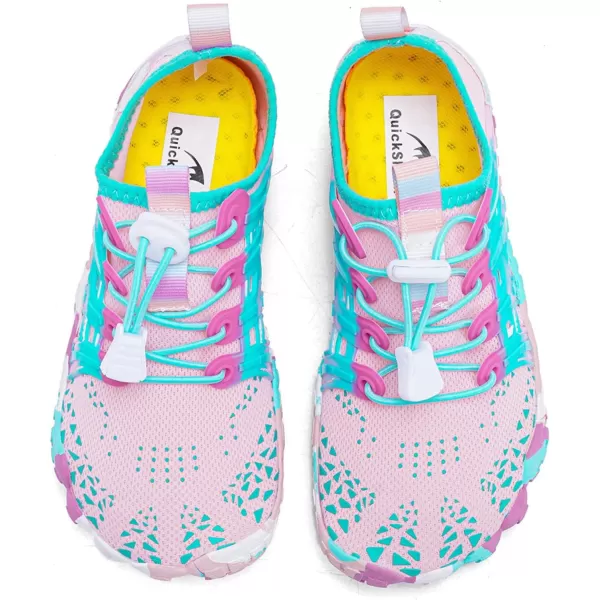 Quickshark Kids Water Shoes Boys Girls Barefoot Aqua Socks Outdoor Indoor Quick Dry Sandals Lightweight Slip On Walking Sneakers for Beach Pool Swim Little KidBig Kid10pink
