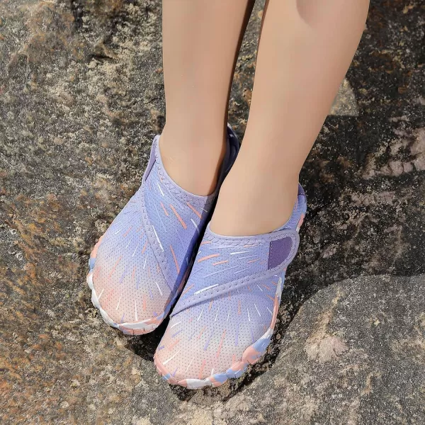 Quickshark Kids Water Shoes Boys Girls Barefoot Aqua Socks Outdoor Indoor Quick Dry Sandals Lightweight Slip On Walking Sneakers for Beach Pool Swim Little KidBig Kid12purple