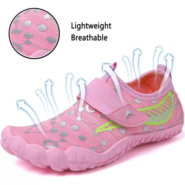 Quickshark Kids Water Shoes Boys Girls Barefoot Aqua Socks Outdoor Indoor Quick Dry Sandals Lightweight Slip On Walking Sneakers for Beach Pool Swim Little KidBig Kid7pink