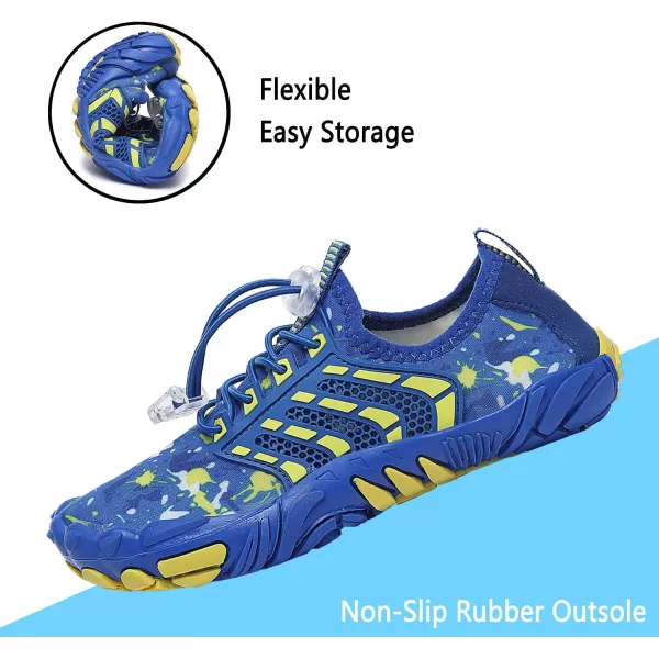 Quickshark Kids Water Shoes Boys Girls Barefoot Aqua Socks Outdoor Indoor Quick Dry Sandals Lightweight Slip On Walking Sneakers for Beach Pool Swim Little KidBig Kid3blue