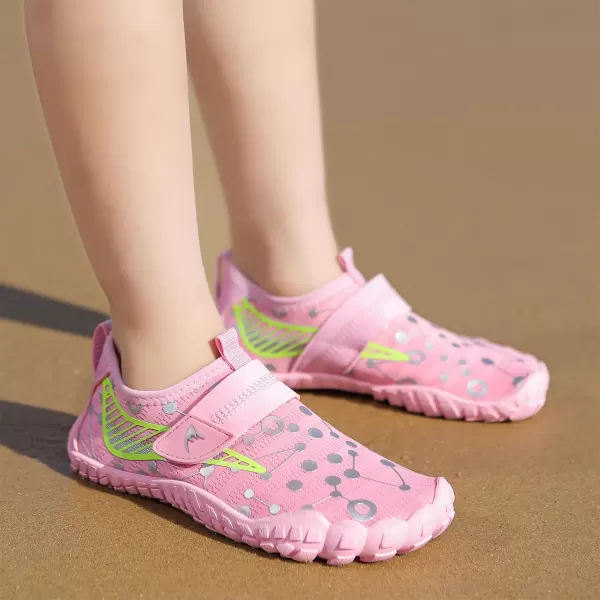 Quickshark Kids Water Shoes Boys Girls Barefoot Aqua Socks Outdoor Indoor Quick Dry Sandals Lightweight Slip On Walking Sneakers for Beach Pool Swim Little KidBig Kid7pink