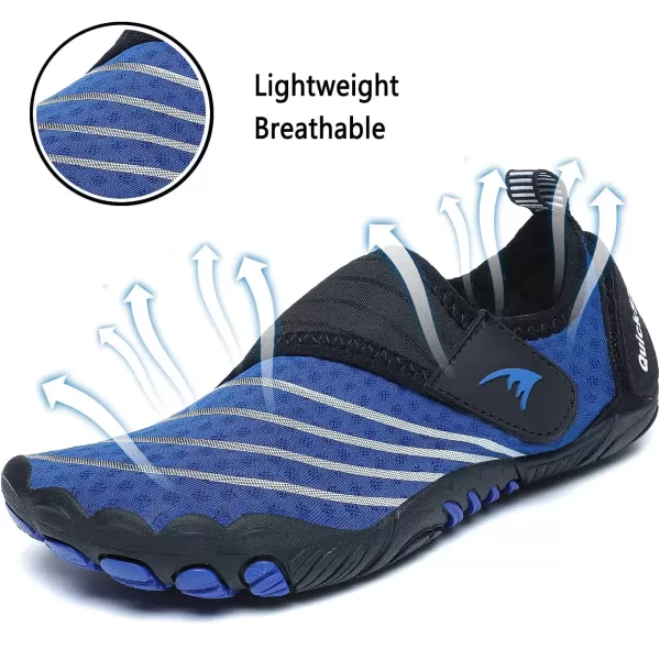 Quickshark Kids Water Shoes Boys Girls Barefoot Aqua Socks Outdoor Indoor Quick Dry Sandals Lightweight Slip On Walking Sneakers for Beach Pool Swim Little KidBig Kid2blueBlack