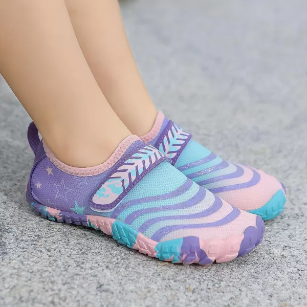 Quickshark Kids Water Shoes Boys Girls Barefoot Aqua Socks Outdoor Indoor Quick Dry Sandals Lightweight Slip On Walking Sneakers for Beach Pool Swim Little KidBig Kid11purple