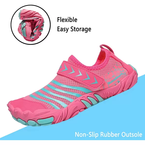 Quickshark Kids Water Shoes Boys Girls Barefoot Aqua Socks Outdoor Indoor Quick Dry Sandals Lightweight Slip On Walking Sneakers for Beach Pool Swim Little KidBig Kid1pink