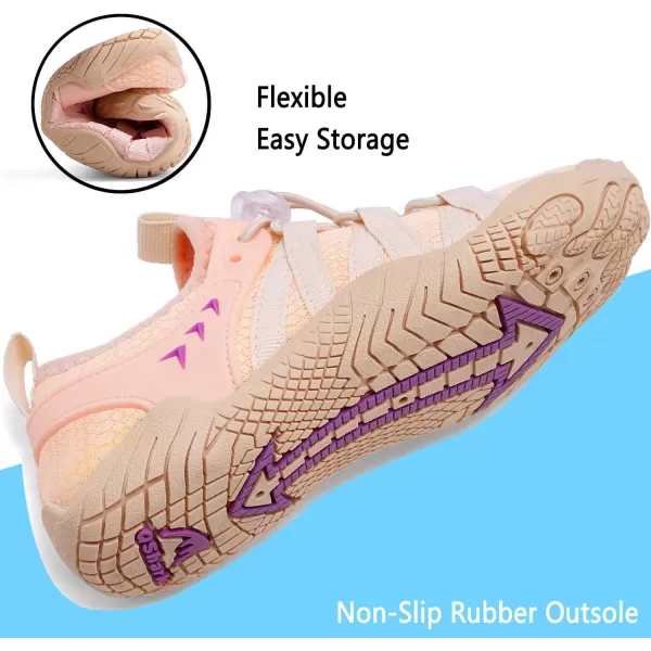 Quickshark Kids Water Shoes Boys Girls Barefoot Aqua Socks Outdoor Indoor Quick Dry Sandals Lightweight Slip On Walking Sneakers for Beach Pool Swim Little KidBig Kid9pink