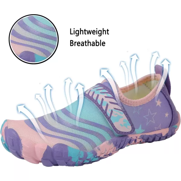 Quickshark Kids Water Shoes Boys Girls Barefoot Aqua Socks Outdoor Indoor Quick Dry Sandals Lightweight Slip On Walking Sneakers for Beach Pool Swim Little KidBig Kid11purple