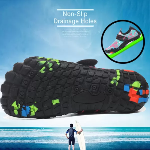 Quickshark Kids Water Shoes Boys Girls Barefoot Aqua Socks Outdoor Indoor Quick Dry Sandals Lightweight Slip On Walking Sneakers for Beach Pool Swim Little KidBig Kid6cyanPink
