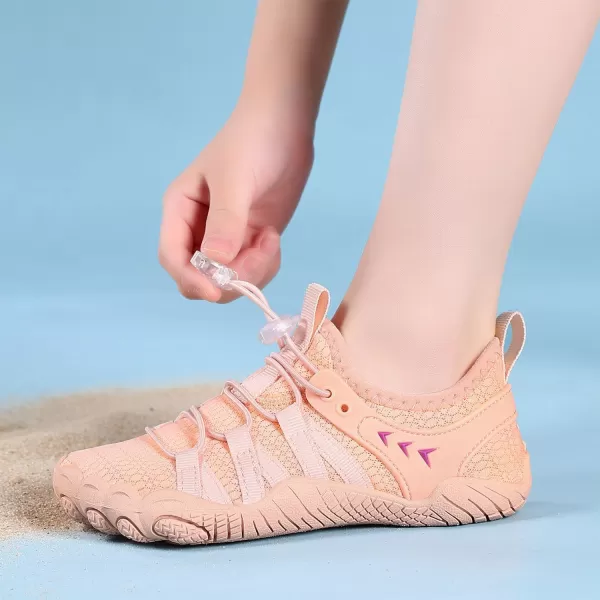Quickshark Kids Water Shoes Boys Girls Barefoot Aqua Socks Outdoor Indoor Quick Dry Sandals Lightweight Slip On Walking Sneakers for Beach Pool Swim Little KidBig Kid9pink