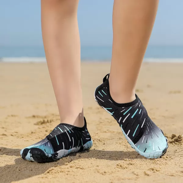Quickshark Kids Water Shoes Boys Girls Barefoot Aqua Socks Outdoor Indoor Quick Dry Sandals Lightweight Slip On Walking Sneakers for Beach Pool Swim Little KidBig Kid12black