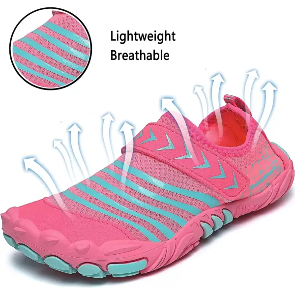 Quickshark Kids Water Shoes Boys Girls Barefoot Aqua Socks Outdoor Indoor Quick Dry Sandals Lightweight Slip On Walking Sneakers for Beach Pool Swim Little KidBig Kid1pink
