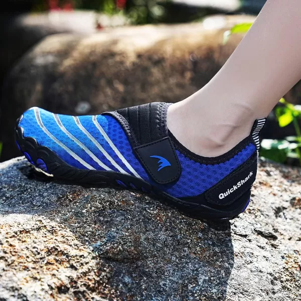 Quickshark Kids Water Shoes Boys Girls Barefoot Aqua Socks Outdoor Indoor Quick Dry Sandals Lightweight Slip On Walking Sneakers for Beach Pool Swim Little KidBig Kid2blueBlack