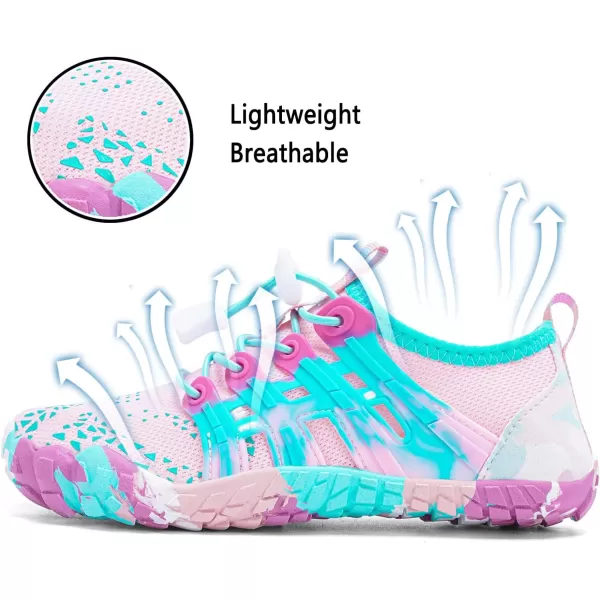 Quickshark Kids Water Shoes Boys Girls Barefoot Aqua Socks Outdoor Indoor Quick Dry Sandals Lightweight Slip On Walking Sneakers for Beach Pool Swim Little KidBig Kid10pink