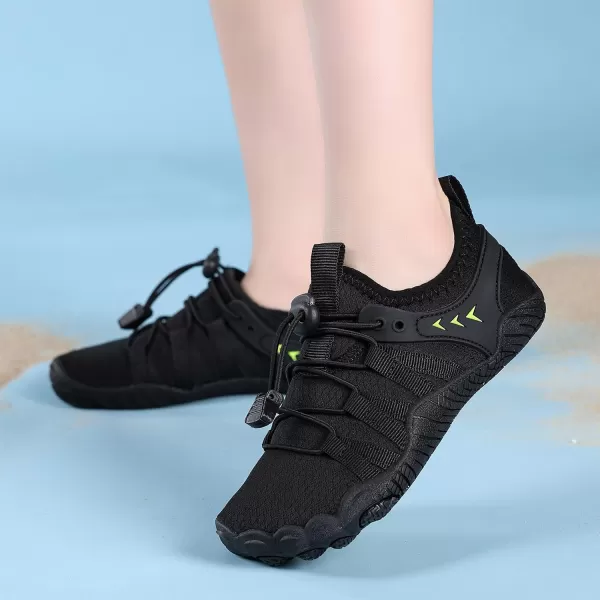 Quickshark Kids Water Shoes Boys Girls Barefoot Aqua Socks Outdoor Indoor Quick Dry Sandals Lightweight Slip On Walking Sneakers for Beach Pool Swim Little KidBig Kid9black